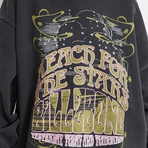 Billabong Black Sweatshirt with Gold and Pink Graphic